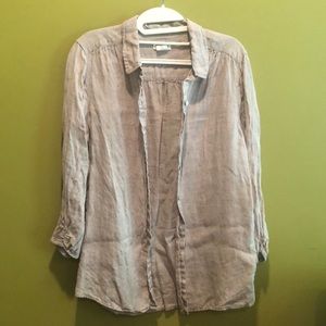 100% linen button down